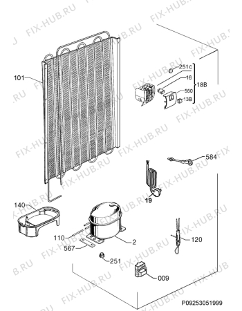 Взрыв-схема холодильника Electrolux EJF3310AOW - Схема узла Cooling system 017